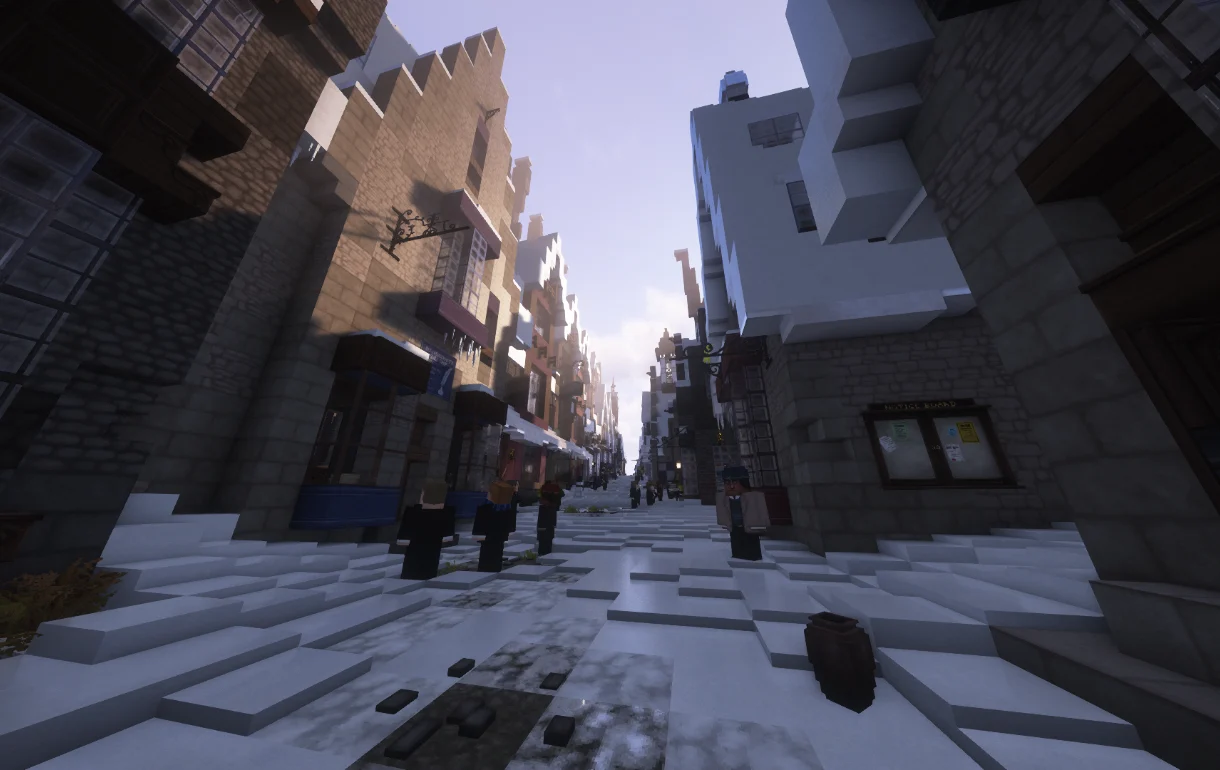 Hogsmeade innevata di notte
